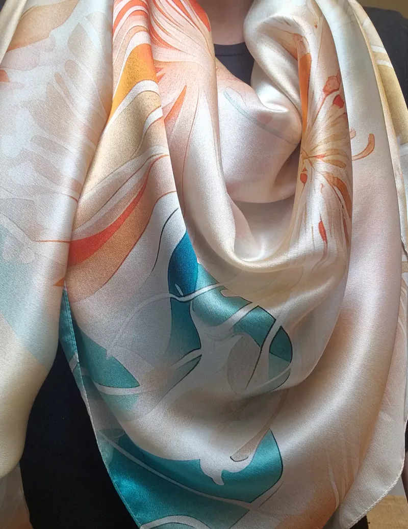 foulard en soie aurore hivernale