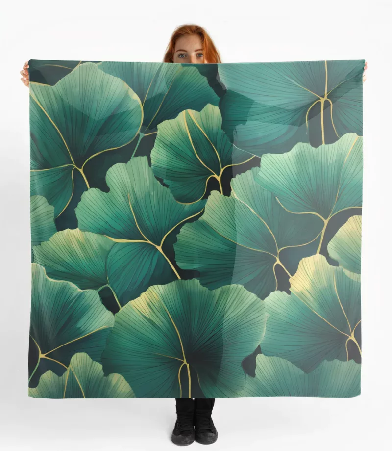 foulard gingko vert ouvert