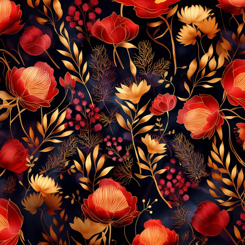 foulard fleurs d'automne