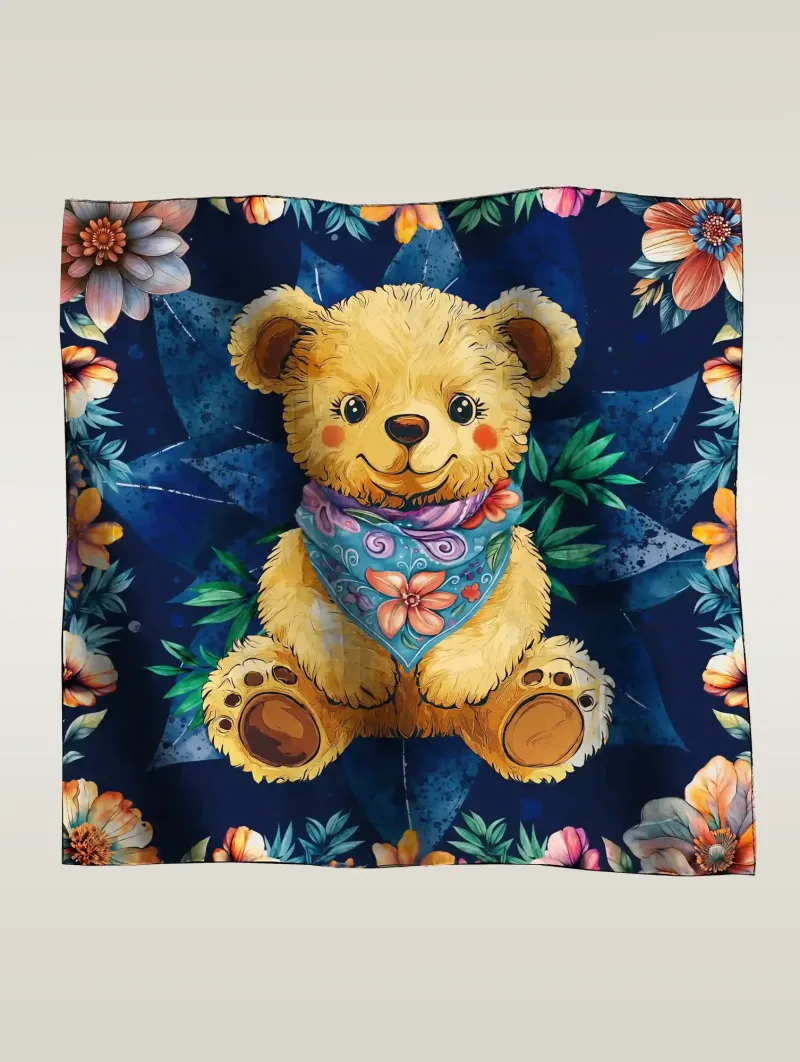 foulard teddy fleuri soie