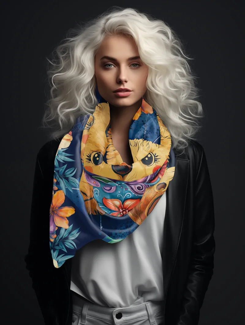 foulard teddy fleuri soie modèle