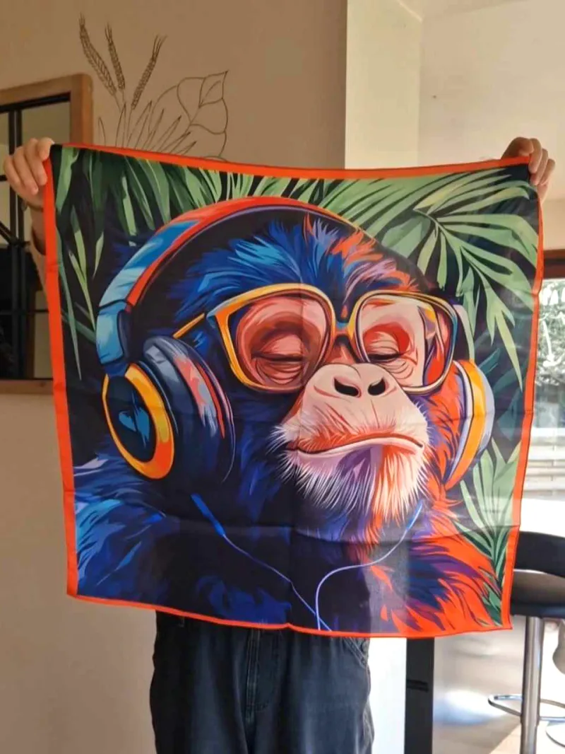 foulard-soie-singe